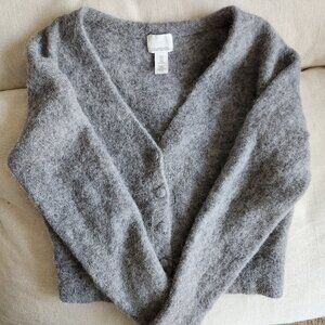 H&M Wool & Alpaca Gray Plush Cardigan - Sz M